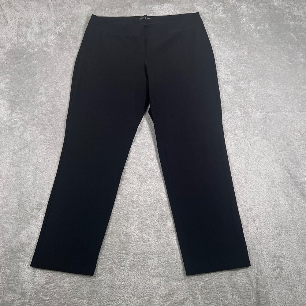 Eileen Fisher Pants‎ Womens Medium Black Slim Leg Ponte Knit Stretch Career